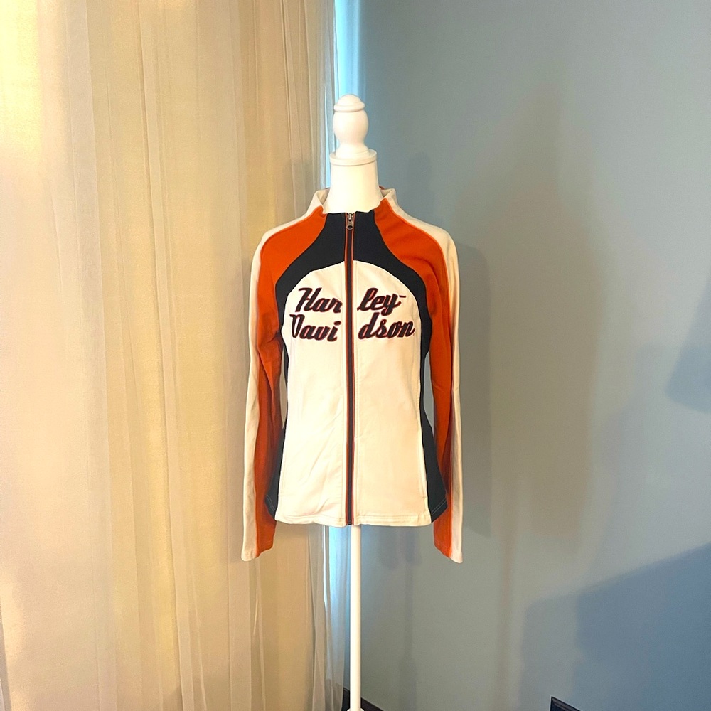 Ladies Harley Davidson zip up knit jacket sz M